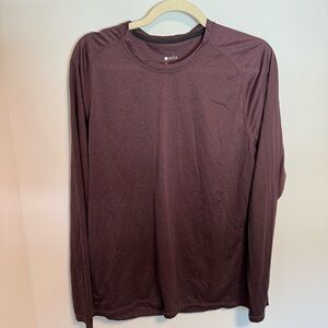 Zella Men's Burgundy Long Sleeve Tee